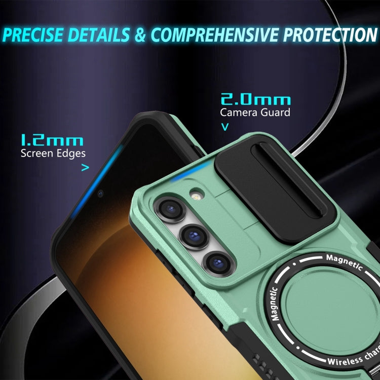 For Samsung Galaxy S23 5G Sliding Camshield Magsafe Holder TPU Hybrid PC Phone Case(Light Blue) - Galaxy S23 5G Cases by PMC TechLife | Online Shopping South Africa | PMC TechLife
