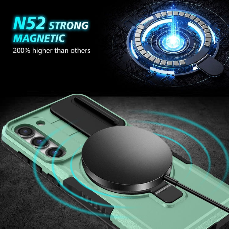 For Samsung Galaxy S23 5G Sliding Camshield Magsafe Holder TPU Hybrid PC Phone Case(Light Blue) - Galaxy S23 5G Cases by PMC TechLife | Online Shopping South Africa | PMC TechLife