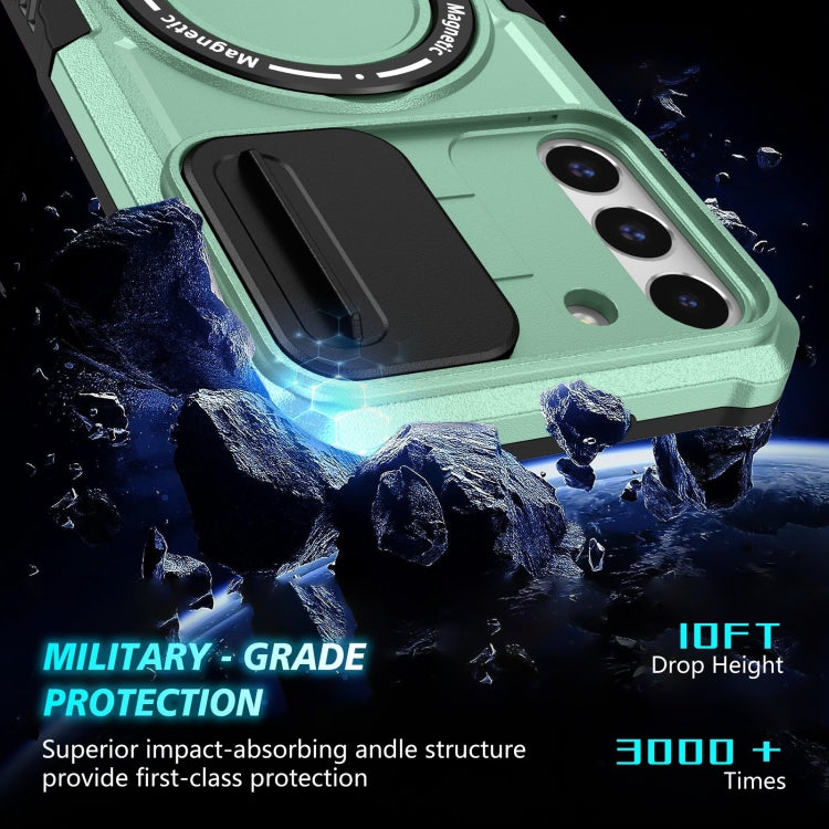 For Samsung Galaxy S22+ 5G Sliding Camshield Magsafe Holder TPU Hybrid PC Phone Case(Light Blue) - Galaxy S22+ 5G Cases by PMC TechLife | Online Shopping South Africa | PMC TechLife | Buy Now Pay Later Mobicred