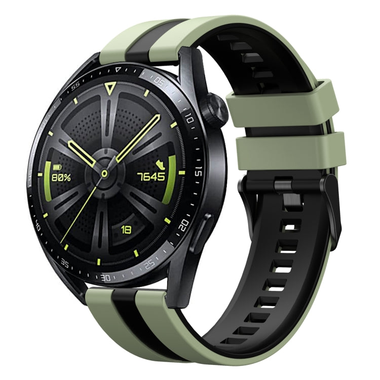 For Huawei Watch GT 3 / GT 3 Pro Vertical Two Color Silicone Watch Band(Mint Green+Black) - Watch Bands by PMC TechLife | Online Shopping South Africa | PMC TechLife