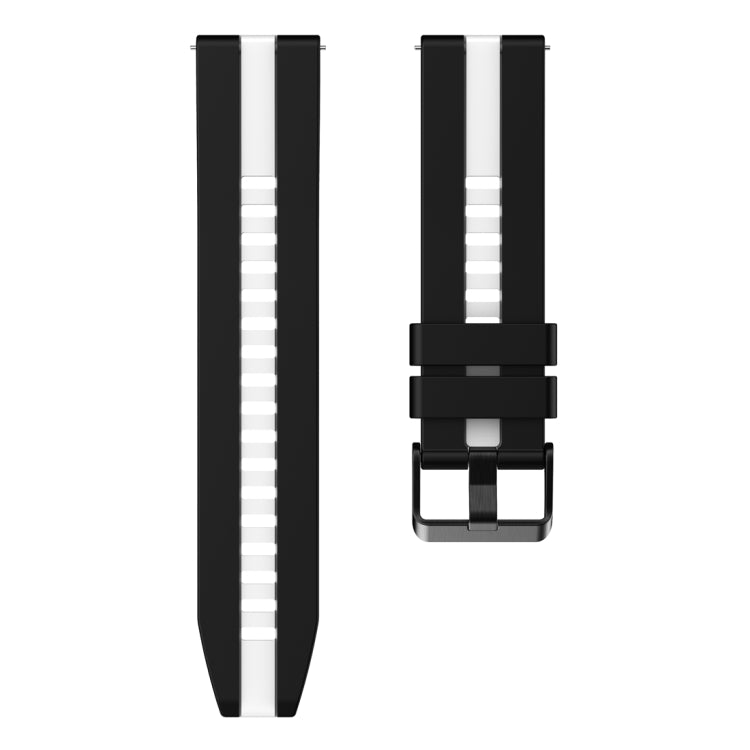For Huawei Watch GT 3 / GT 3 Pro Vertical Two Color Silicone Watch Band(Black+White) - Watch Bands by PMC TechLife | Online Shopping South Africa | PMC TechLife