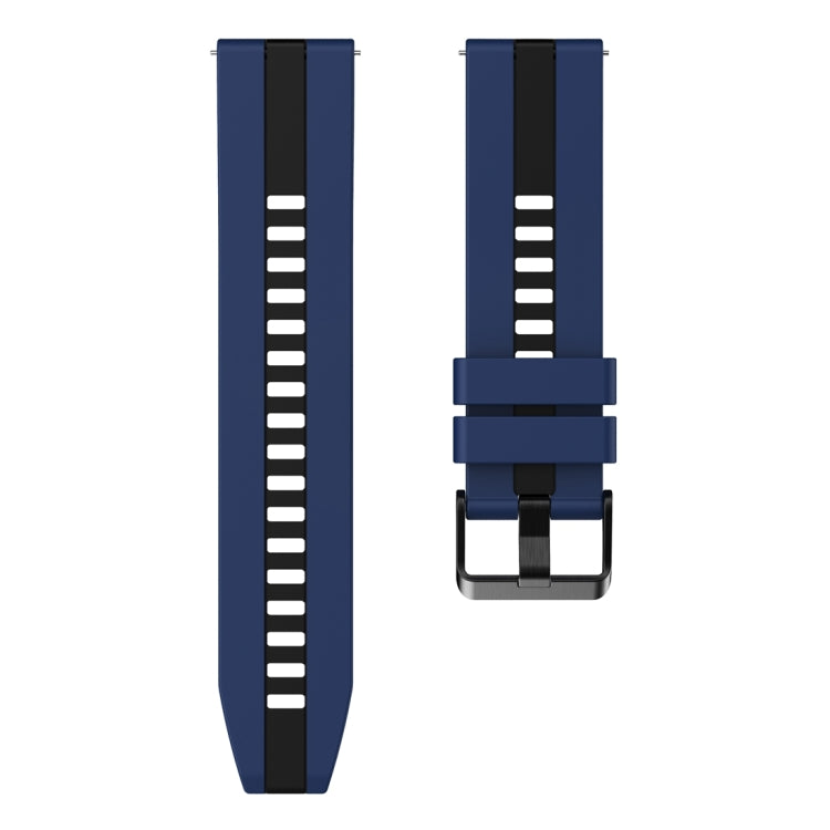 For Huawei Watch GT 3 / GT 3 Pro Vertical Two Color Silicone Watch Band(Dark Blue+Black) - Watch Bands by PMC TechLife | Online Shopping South Africa | PMC TechLife