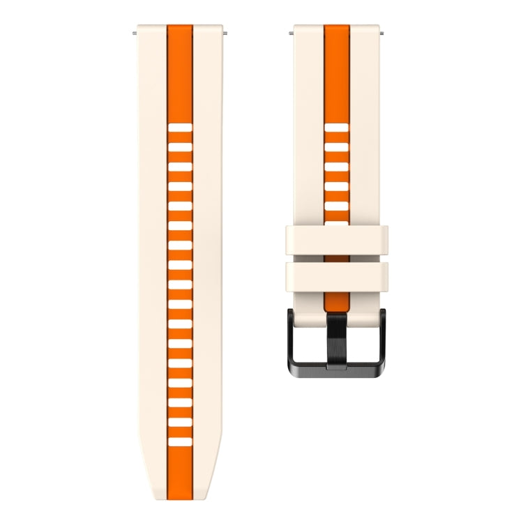 For Huawei Watch GT 3 / GT 3 Pro Vertical Two Color Silicone Watch Band(Starlight+Orange) - Watch Bands by PMC TechLife | Online Shopping South Africa | PMC TechLife