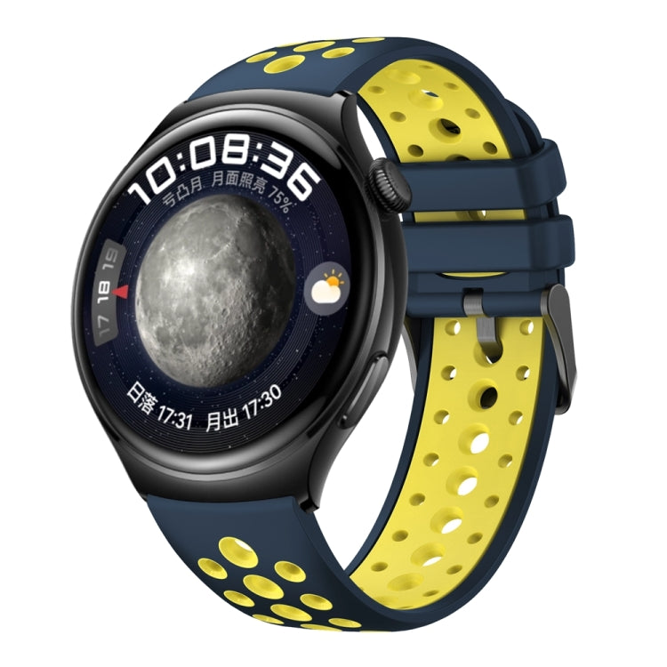 For Huawei Watch 4 Two Color Round Hole Silicone Watch Band(Ceylon Yellow) - Watch Bands by PMC TechLife | Online Shopping South Africa | PMC TechLife | Buy Now Pay Later Mobicred