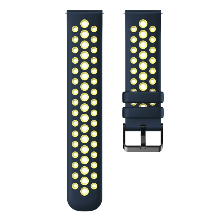 For Huawei Watch 4 Two Color Round Hole Silicone Watch Band(Ceylon Yellow) - Watch Bands by PMC TechLife | Online Shopping South Africa | PMC TechLife | Buy Now Pay Later Mobicred