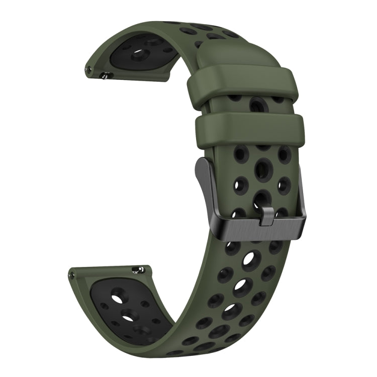 For Huawei Watch 4 Two Color Round Hole Silicone Watch Band(Spruce Green) - Watch Bands by PMC TechLife | Online Shopping South Africa | PMC TechLife