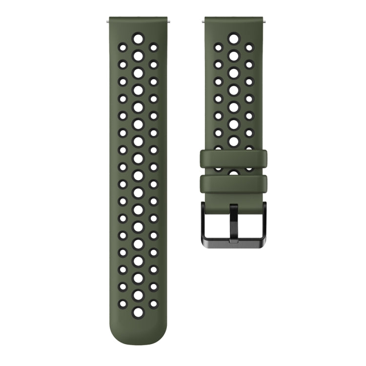 For Huawei Watch 4 Two Color Round Hole Silicone Watch Band(Spruce Green) - Watch Bands by PMC TechLife | Online Shopping South Africa | PMC TechLife