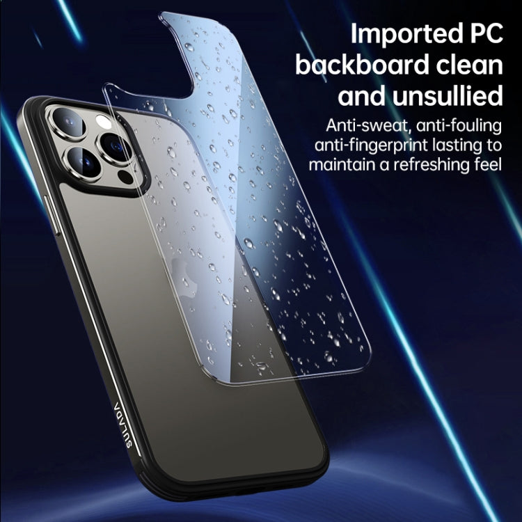 For iPhone 15 Pro SULADA Metal Frame + Nano Glass + TPU Phone Case(Blue) - free shipping - PMC TechLife - Order now!