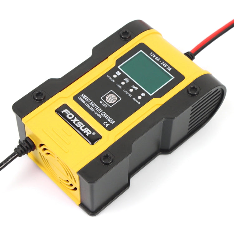 FOXSUR 12V-24V Car Motorcycle Repair Battery Charger AGM Charger Color:Yellow(EU Plug) - Battery Charger by FOXSUR | Online Shopping South Africa | PMC TechLife | Buy Now Pay Later Mobicred