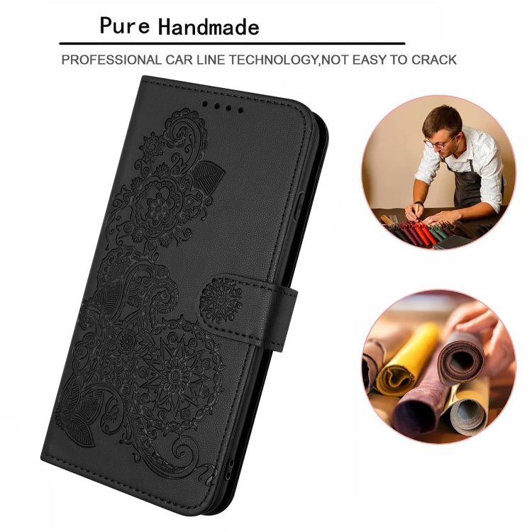 For Huawei Mate 10 Pro Datura Flower Embossed Flip Leather Phone Case(Black) - Huawei Cases by PMC TechLife | Online Shopping South Africa | PMC TechLife | Buy Now Pay Later Mobicred