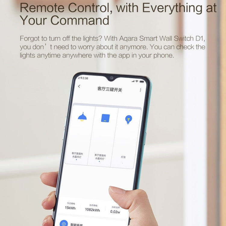 Original Xiaomi Youpin Aqara Smart Wall Switch D1, Zero FireWire Three Button Version - free shipping - PMC TechLife - Order now!