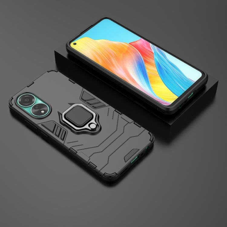 For OPPO A78 4G Shockproof PC + TPU Holder Phone Case(Black) - OPPO Cases by PMC TechLife | Online Shopping South Africa | PMC TechLife | Buy Now Pay Later Mobicred