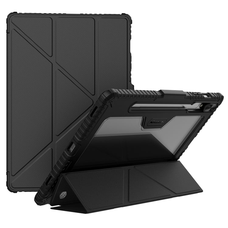 For Samsung Galaxy Tab S9+ NILLKIN Bumper Pro Multi-angle Folding Style Tablet Leather Case(Black) - free shipping - PMC TechLife - Order now!