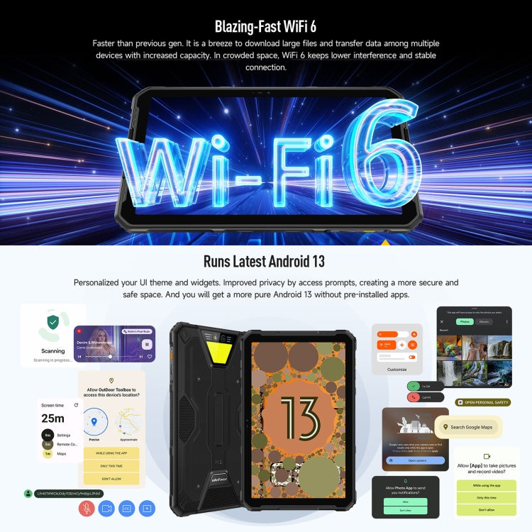 Ulefone Armor Pad 2 Rugged Tablet PC, 16GB+256GB 11 inch Android 13 MediaTek Helio G99 Octa Core 4G Network EU Plug(Yellow) - free shipping - PMC TechLife - Order now!