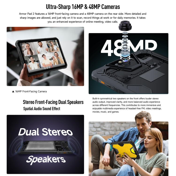 Ulefone Armor Pad 2 Rugged Tablet PC, 16GB+256GB 11 inch Android 13 MediaTek Helio G99 Octa Core 4G Network EU Plug(Black) - free shipping - PMC TechLife - Order now!