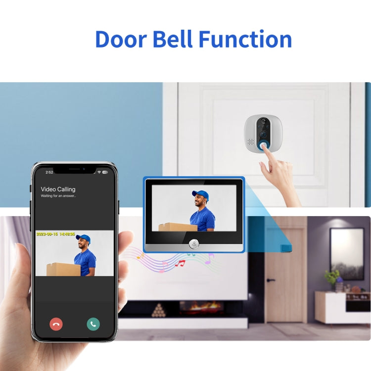 ESCAM C85 1080P 4.3 inch Smart WIFI Digital Door Viewer Supports Wide-Angle PIR & Night Vision & Dingdong Photo(White) - free shipping - PMC TechLife - Order now!