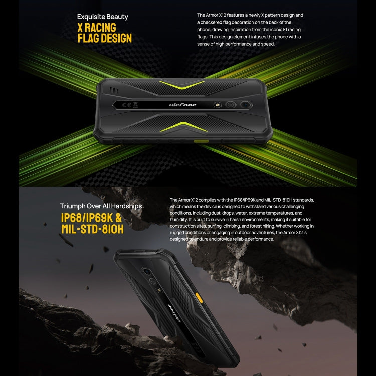 Ulefone Armor X12, 3GB+32GB, Rugged Phone, Face Unlock, 5.45 inch Android 13 Go MediaTek Helio A22 Quad Core, Network: 4G, NFC(Less Green) - free shipping - PMC TechLife - Order now!
