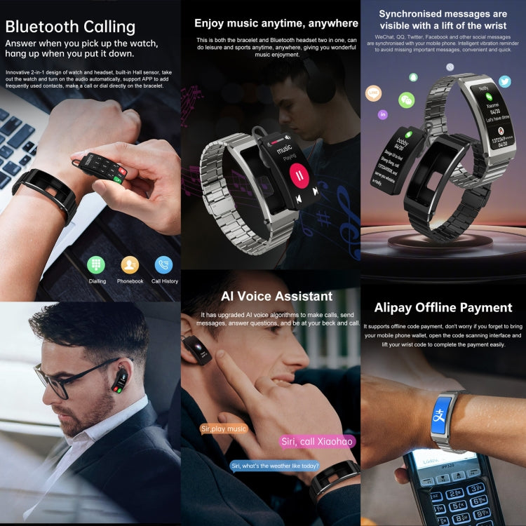 K7 1.14 inch TFT Screen Smart Call Bracelet, BT Call / Heart Rate / Blood Pressure / Blood Oxygen, Strap:Silicone Strap(Tarnish) - free shipping - PMC TechLife - Order now!