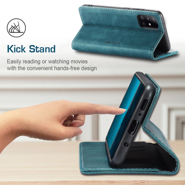 For Samsung Galaxy A31 CaseMe-013 Multifunctional Retro Frosted Horizontal Flip Leather Case with Card Slot & Holder & Wallet(Blue) - Galaxy Phone Cases by CaseMe | Online Shopping South Africa | PMC TechLife | Buy Now Pay Later Mobicred