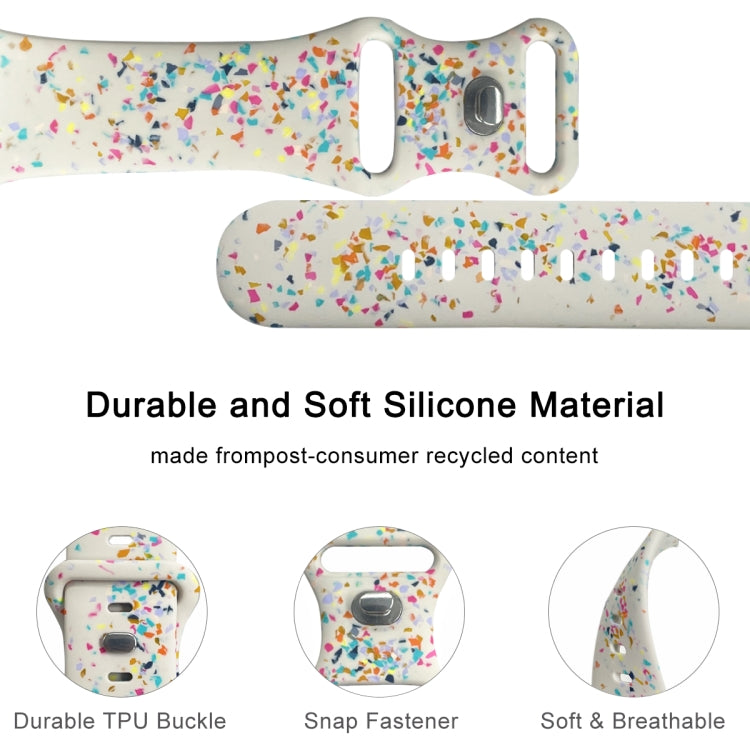 For Apple Watch SE 2022 44mm Floral Silicone Watch Band(Starlight) - Watch Bands by PMC TechLife | Online Shopping South Africa | PMC TechLife
