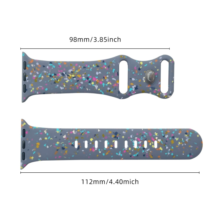 For Apple Watch Serie 5 44mm Floral Silicone Watch Band(Grey) - Watch Bands by PMC TechLife | Online Shopping South Africa | PMC TechLife