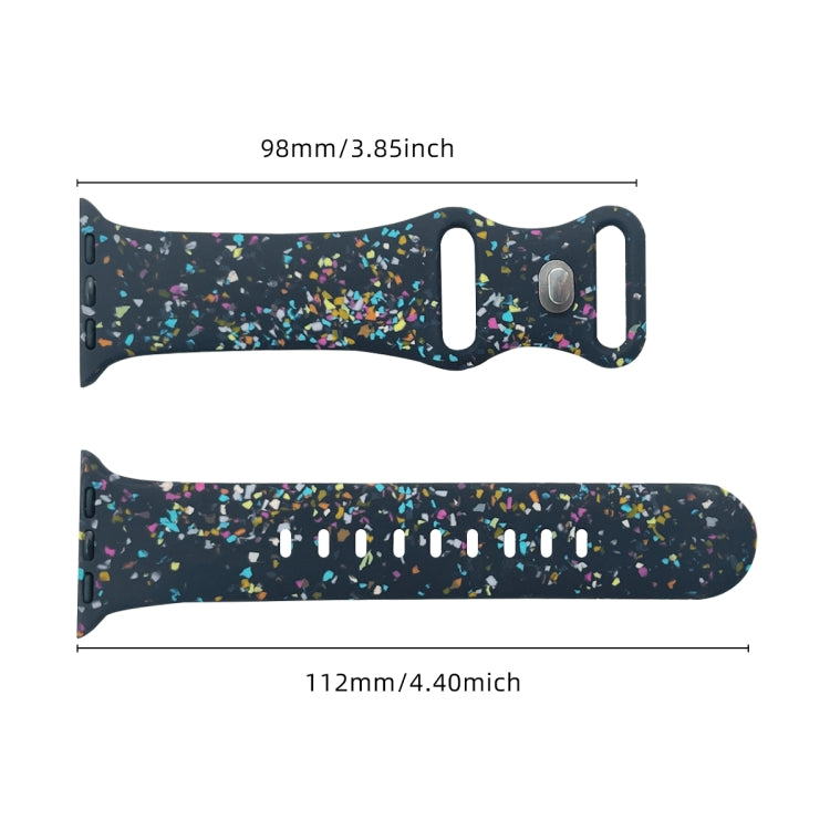 For Apple Watch Serie 2 38mm Floral Silicone Watch Band(Blue) - Watch Bands by PMC TechLife | Online Shopping South Africa | PMC TechLife