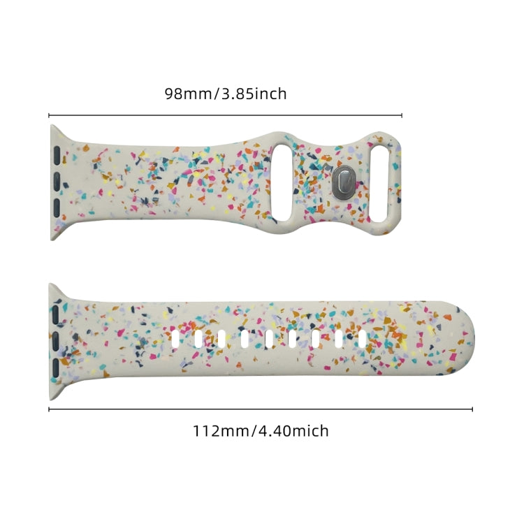 For Apple Watch 42mm Floral Silicone Watch Band(Starlight) - Watch Bands by PMC TechLife | Online Shopping South Africa | PMC TechLife
