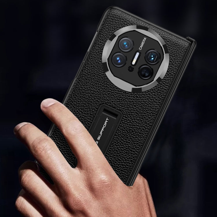 For Huawei Mate X5 GKK Magnetic Hinge Flip Leather Phone Case with Holder(Silver) - Huawei Cases by GKK | Online Shopping South Africa | PMC TechLife | Buy Now Pay Later Mobicred