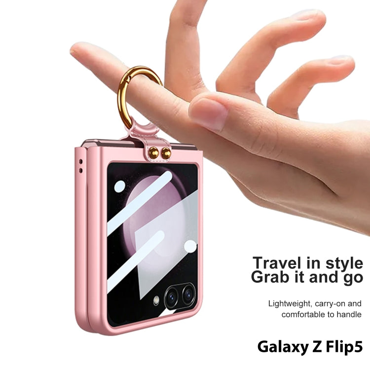 For Samsung Galaxy Z Flip5 GKK Integrated Ultra-thin PC Ring Holder Phone Case(Dark Green) - Galaxy Z Flip5 Cases by GKK | Online Shopping South Africa | PMC TechLife | Buy Now Pay Later Mobicred