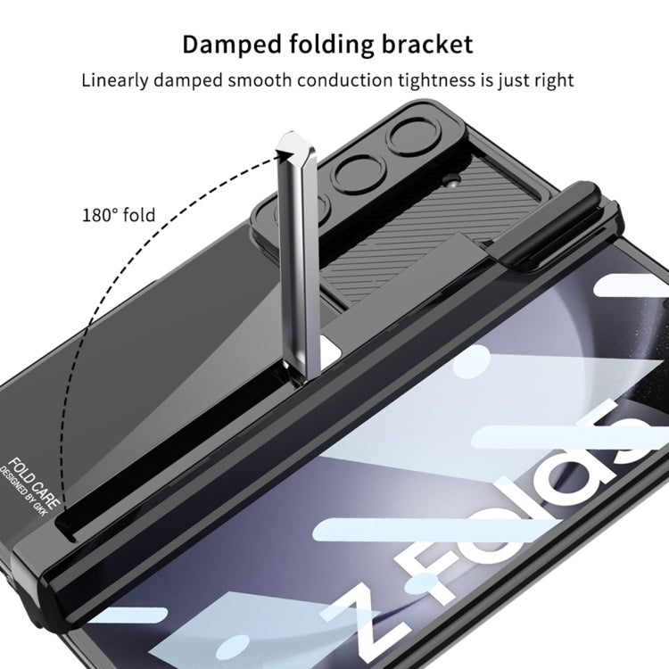 For Samsung Galaxy Z Fold5 5G GKK Integrated Push Lens Window Fold Hinge Phone Case with Pen Slots(Blue) - free shipping - PMC TechLife - Order now!