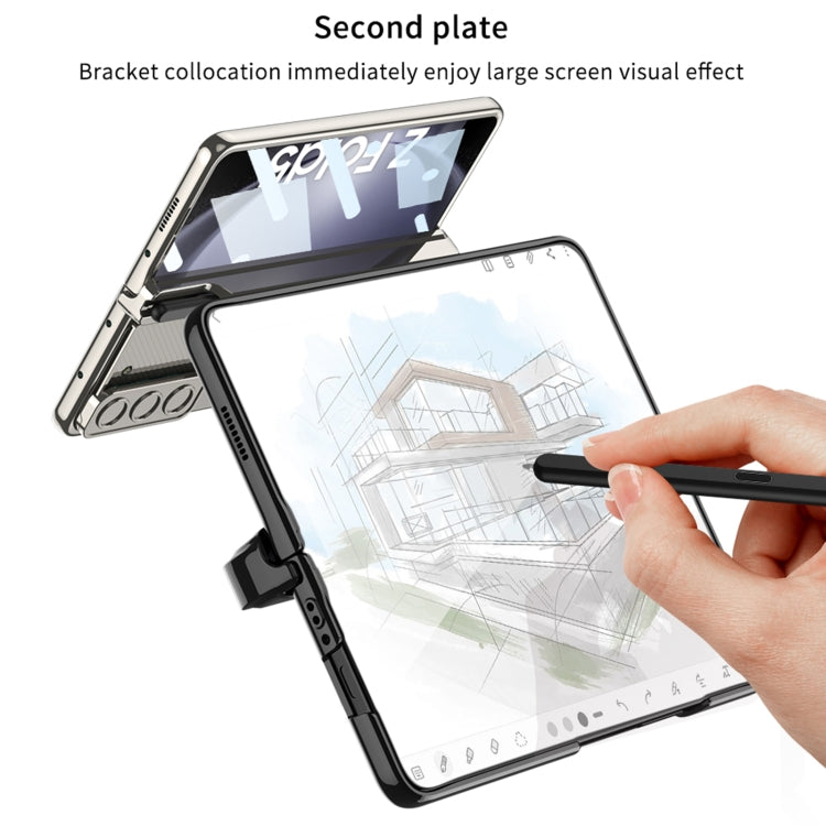 For Samsung Galaxy Z Fold5 5G GKK Integrated Push Lens Window Fold Hinge Phone Case with Pen Slots(Blue) - free shipping - PMC TechLife - Order now!