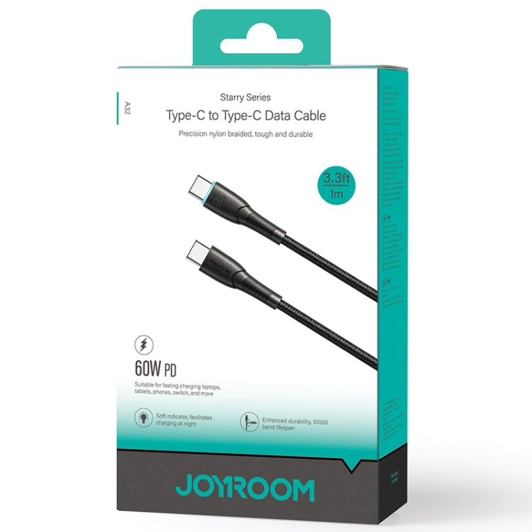 JOYROOM SA32-CC3 Starry Series 60W USB-C / Type-C to USB-C / Type-C Fast Charging Data Cable, Length:1m(Black) - USB-C & Type-C Cable by JOYROOM | Online Shopping South Africa | PMC TechLife