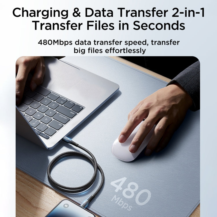 JOYROOM SA32-CL3 Starry Series 30W USB-C / Type-C to 8 Pin Fast Charging Data Cable, Length:1m(Black) - 2 in 1 Cable by JOYROOM | Online Shopping South Africa | PMC TechLife | Buy Now Pay Later Mobicred