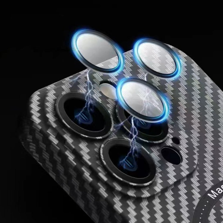 For iPhone 14 MagSafe Magnetic PC Carbon Fiber Phone Case with Lens Film(Blue) - free shipping - PMC TechLife - Order now!