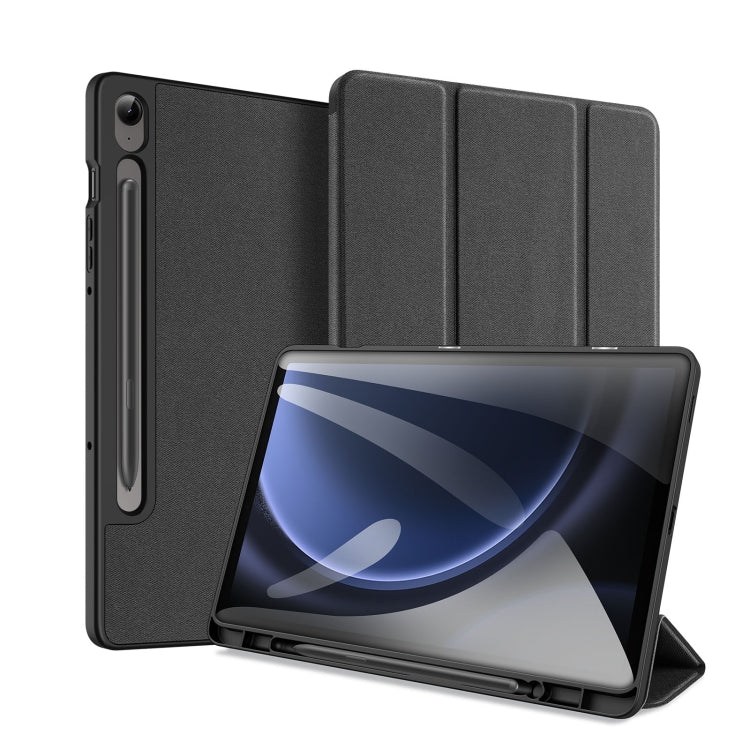 For Samsung Galaxy Tab S9 FE / S10 FE DUX DUCIS Domo Series Magnetic Flip Leather Tablet Case(Black) - Galaxy Tab S9 FE by DUX DUCIS | Online Shopping South Africa | PMC TechLife | Buy Now Pay Later Mobicred
