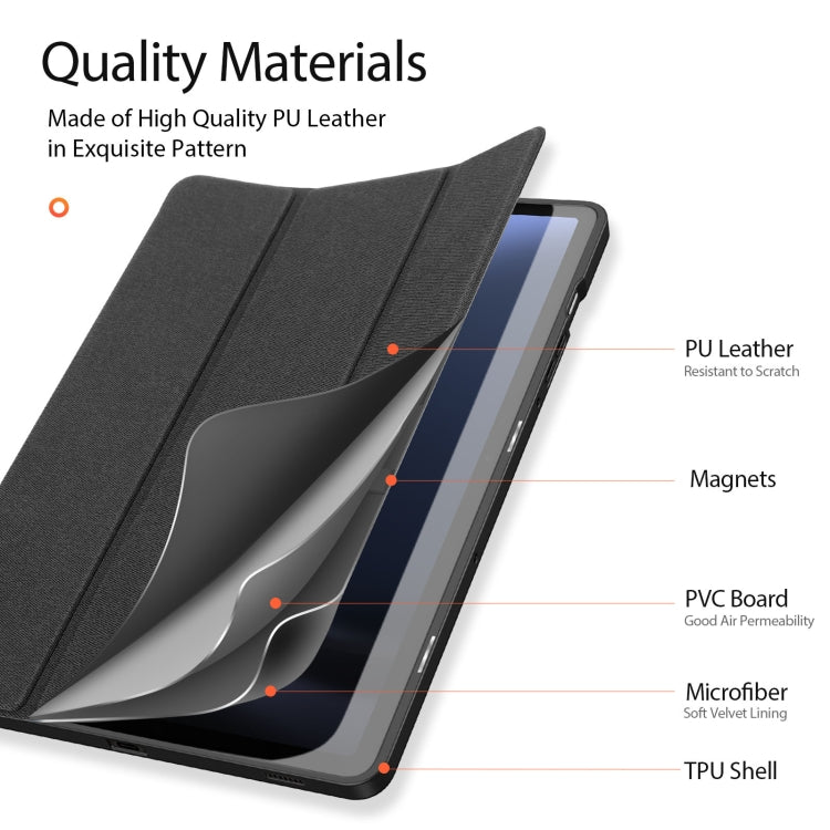 For Samsung Galaxy Tab S9 FE / S10 FE DUX DUCIS Domo Series Magnetic Flip Leather Tablet Case(Black) - Galaxy Tab S9 FE by DUX DUCIS | Online Shopping South Africa | PMC TechLife | Buy Now Pay Later Mobicred