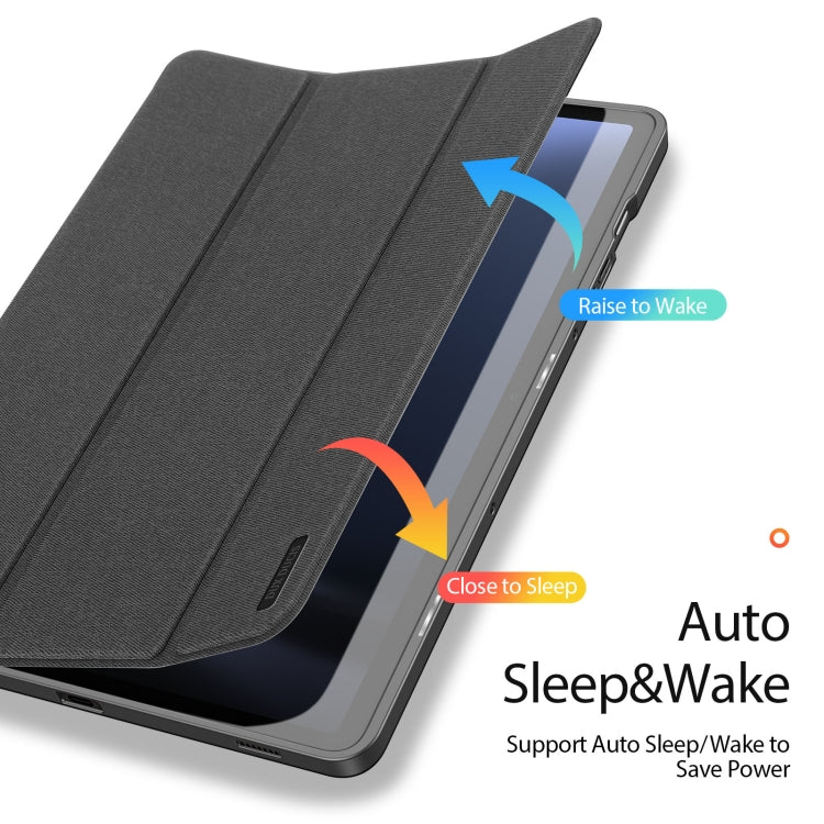 For Samsung Galaxy Tab S9 FE / S10 FE DUX DUCIS Domo Series Magnetic Flip Leather Tablet Case(Black) - Galaxy Tab S9 FE by DUX DUCIS | Online Shopping South Africa | PMC TechLife | Buy Now Pay Later Mobicred