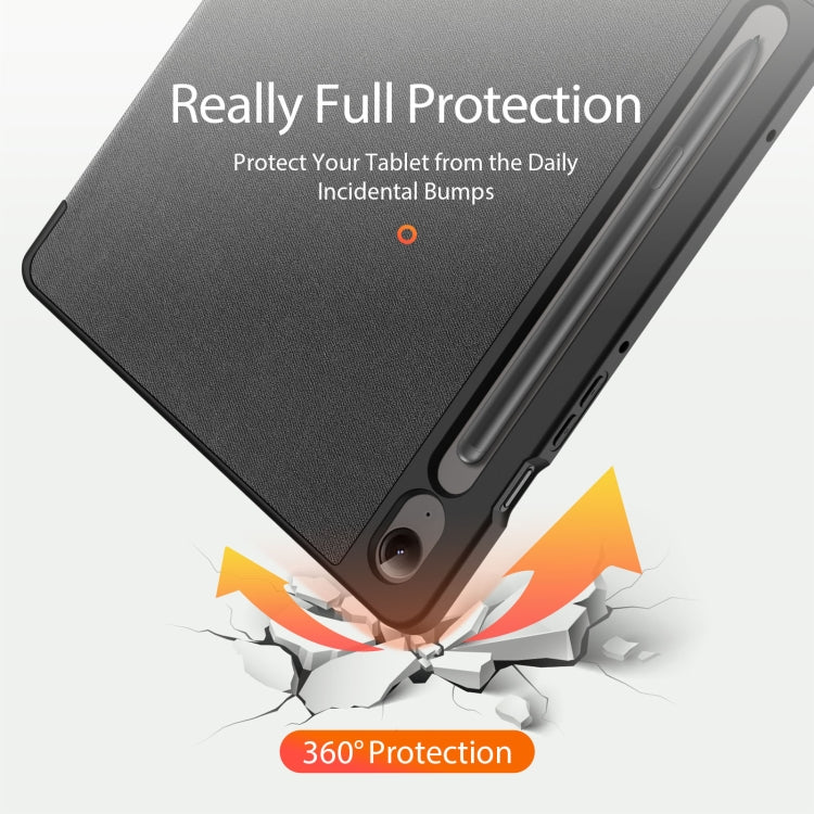 For Samsung Galaxy Tab S9 FE / S10 FE DUX DUCIS Domo Series Magnetic Flip Leather Tablet Case(Black) - Galaxy Tab S9 FE by DUX DUCIS | Online Shopping South Africa | PMC TechLife | Buy Now Pay Later Mobicred