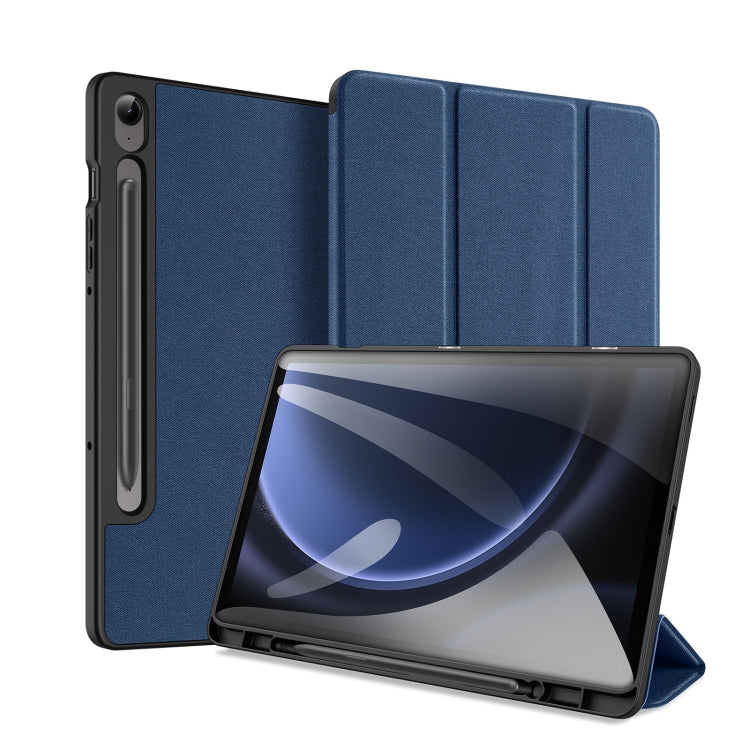 For Samsung Galaxy Tab S9 FE / S10 FE DUX DUCIS Domo Series Magnetic Flip Leather Tablet Case(Blue) - Galaxy Tab S9 FE by DUX DUCIS | Online Shopping South Africa | PMC TechLife | Buy Now Pay Later Mobicred
