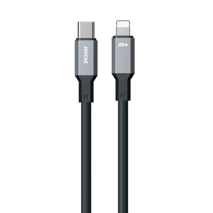WK WDC-17 PD 20W USB-C/Type-C to 8 Pin Silicone Data Cable, Length: 1.2m(Black) - 2 in 1 Cable by WK | Online Shopping South Africa | PMC TechLife | Buy Now Pay Later Mobicred