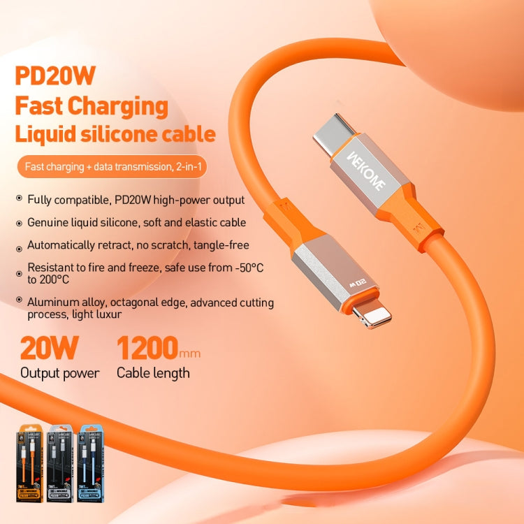 WK WDC-17 PD 20W USB-C/Type-C to 8 Pin Silicone Data Cable, Length: 1.2m(Blue) - free shipping - PMC TechLife - Order now!