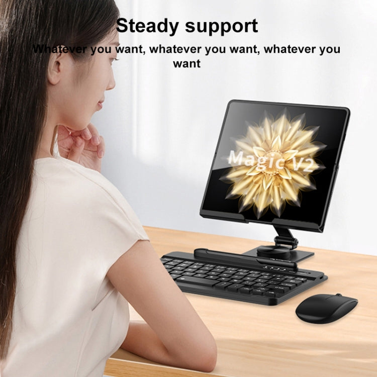For Honor Magic V2 GKK Bluetooth Keyboard + Folding Holder + Capacitive Pen + Bluetooth Mouse(Black) - Others Keyboard by GKK | Online Shopping South Africa | PMC TechLife | Buy Now Pay Later Mobicred