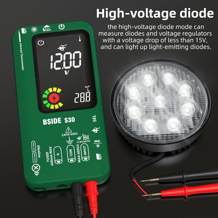 BSIDE S30 Smart Color Screen Infrared Temperature Measurement Multimeter(Green) - free shipping - PMC TechLife - Order now!