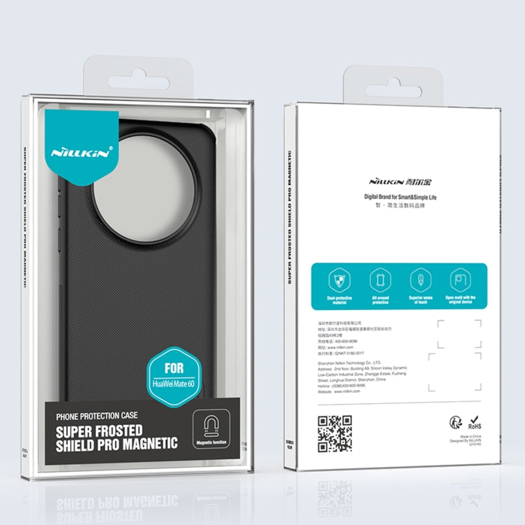 For Huawei Mate 60 NILLKIN Frosted Shield Pro Magnetic Magsafe Phone Case(Black) - Huawei Cases by NILLKIN | Online Shopping South Africa | PMC TechLife | Buy Now Pay Later Mobicred
