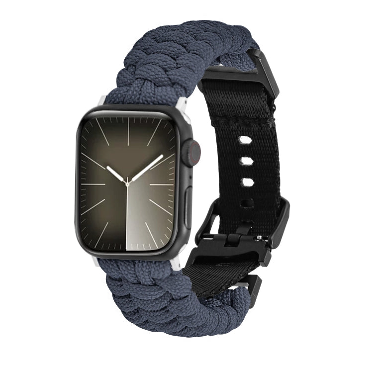 For Apple Watch SE 40mm Paracord Plain Braided Webbing Buckle Watch Band(Grey) - free shipping - PMC TechLife - Order now!