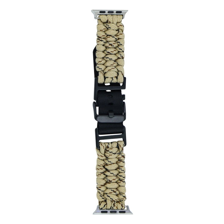 For Apple Watch Series 3 38mm Paracord Plain Braided Webbing Buckle Watch Band(Khaki Camouflage) - free shipping - PMC TechLife - Order now!
