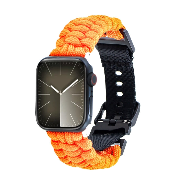 For Apple Watch Series 3 42mm Paracord Plain Braided Webbing Buckle Watch Band(Orange) - free shipping - PMC TechLife - Order now!