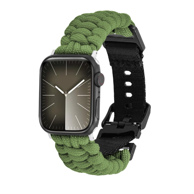For Apple Watch Series 2 42mm Paracord Plain Braided Webbing Buckle Watch Band(Army Green) - free shipping - PMC TechLife - Order now!