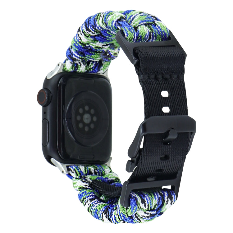 For Apple Watch Series 2 42mm Paracord Plain Braided Webbing Buckle Watch Band(Blue Green) - free shipping - PMC TechLife - Order now!