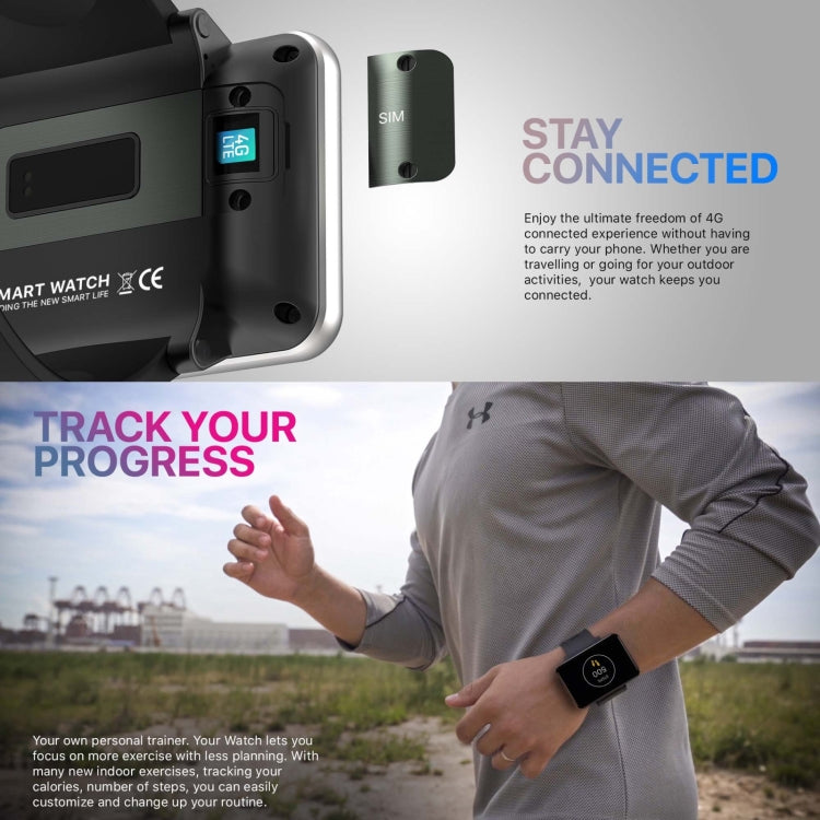 DM100 2.86 inch IPS Full Screen Smart Sport Watch, Support Independent Card Insertion / Multiple Sports Modes / Heart Rate Monitoring / Step Counting, Memory:RAM 3GB+ROM 32GB(Tarnish) - free shipping - PMC TechLife - Order now!